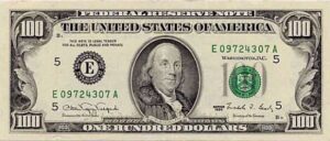 Nota de Dólar Americano antiga